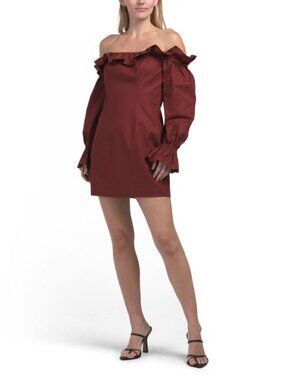 bcbgmaxazria cotton eyelet mini dress BCBGMAXAZRIA Eyelet Ruffled Mini Dress